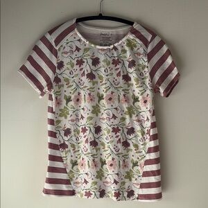 EUC ModCloth Fervour Striped Floral Short Sleeve Tee Small​​